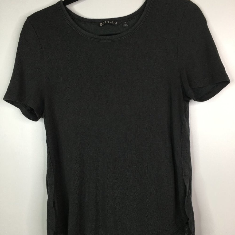 Athleta Hi/Lo Cutout Shirt Dark Gray